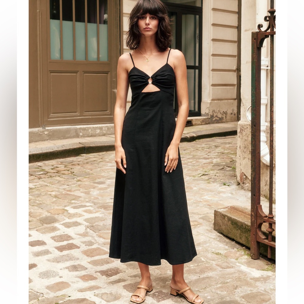 Pixie Market OLIVIA RING LINEN DRESS XS